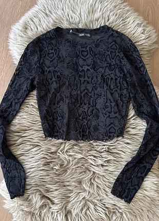 Кофта сетка в принт bershka