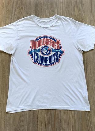Мужская хлопковая футболка с принтом toronto blue jays