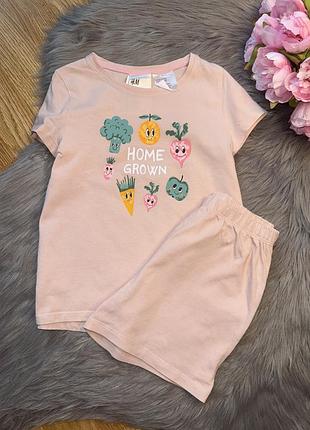 Гарна зручна бавовна піжама комплект для сну на дівчинку 4/6р h&m
