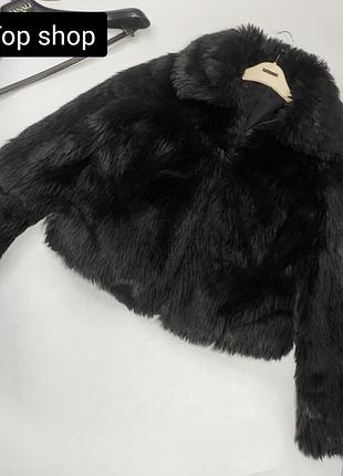 Шуба женская курткой черная на молнии от бренда top shop s m