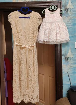 Платье для фемили лук family look детское 12-18 месяцев, женское h&amp;m eur 40 на украинский 48-50