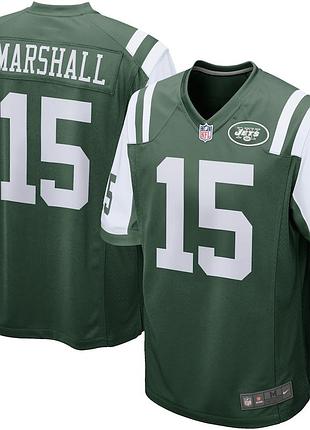 Мужская зеленая игровая майка new york jets brandon marshall nike