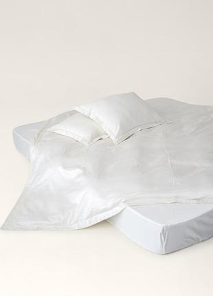 Постільна білизна сатин ivory, білого кольору комплект, розміри усі