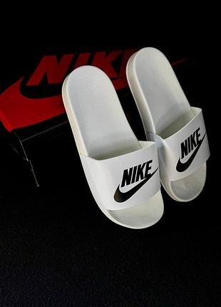 Жіночі шльопанці nike білі з еко шкіри kk_3477