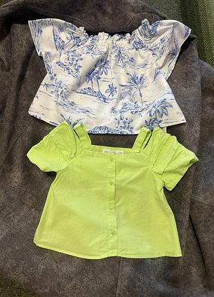 Блузи топи zara 5 років 110 см 2 шт.