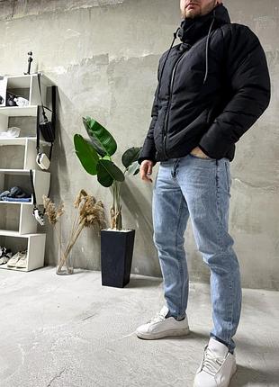 🔥 розпродаж! низька ціна! чорна чоловіча куртка пуховик з принтом