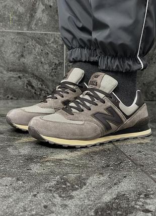 Кросівки new balance 574 classic (коричневі, замша)