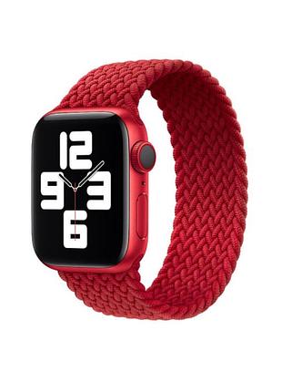 Ремінець braided solo loop для apple watch червоний тканинний плетіння епл вотч монобраслет вʼязка