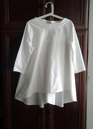 Белоснежная хлопковая блуза oversize из италии wendy trendy оригинал