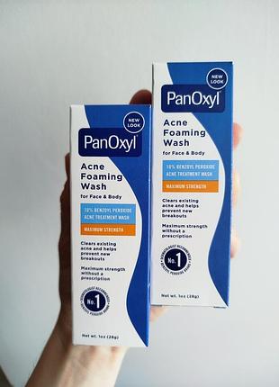 Пінка бензоїл пероксид panoxyl acne foaming wash benzoyl peroxide 10% maximum strength 28gr