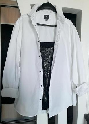 Рубашка белая h&amp;m 3