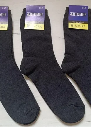 Носки теплые мужские черные ржатомир lycra 41-47 (12 пар в упаковке)