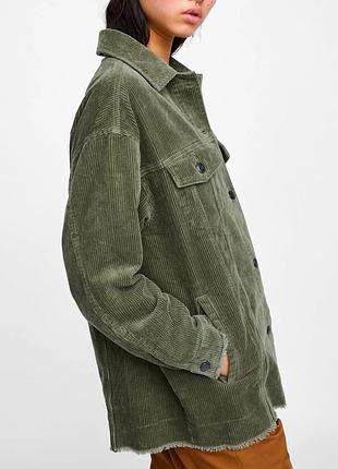 Зелений вельветовий піджак жакет zara (xs-s) оверсайз