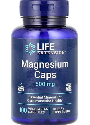 Мінерал магній у капсулах life extension magnesium 500 мг 100 капс сша