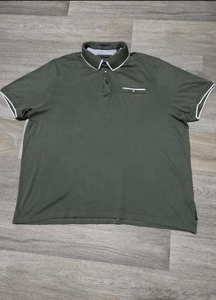 Мужская тонкая футболка поло ted baker размер 2xl - 3xl хаки