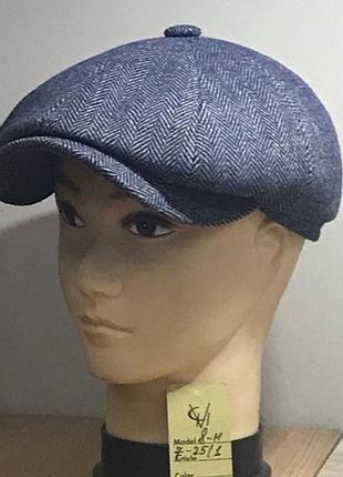 Кепка шерстяная мужская шерсть теплая восьмиклинка comfort heads осень зима флис уши серая  z 25-1