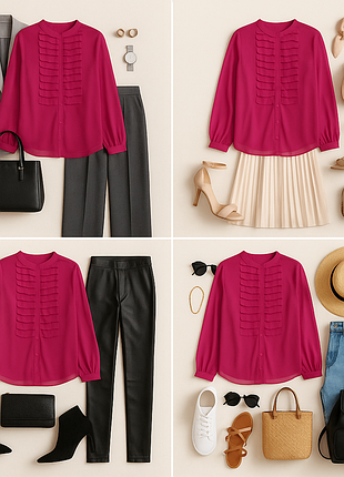 Большой размер фирменная шифоновая блузка с 100% шелковыми вставками супер качество!!!