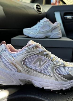 New balance 530 white silver  pink