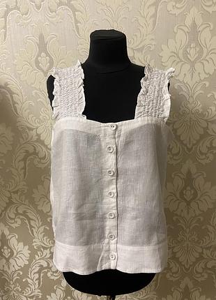Біла блуза  з льону