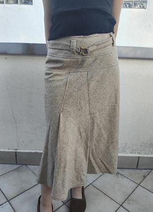 Шерстяная юбка шерсть шелк трапеция