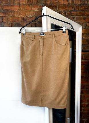 Vintage women’s wool skirt dolce&gabbana (made in italy) brown size: 42