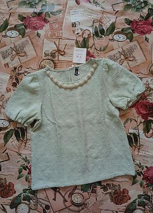 Блузы с украшением, цвет мяты