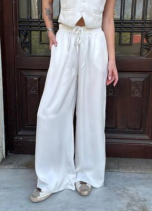 Штани палаццо з шовку