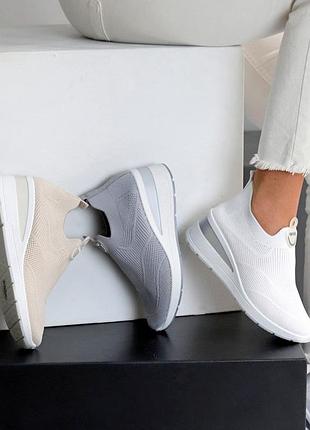 Жіночі літні кросівки на платформі текстиль