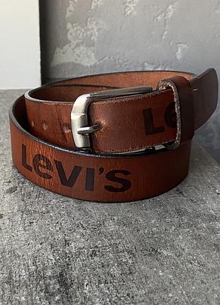 Шкіряний коричневий ремінь levi’s