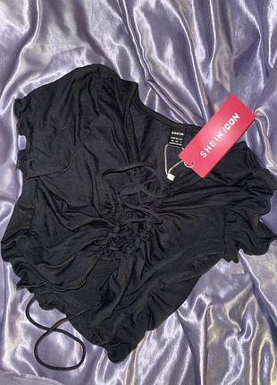 Базова футболка нова shein на завʼязках