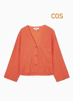 Cos рубашка размер м/l. лен/хлопок