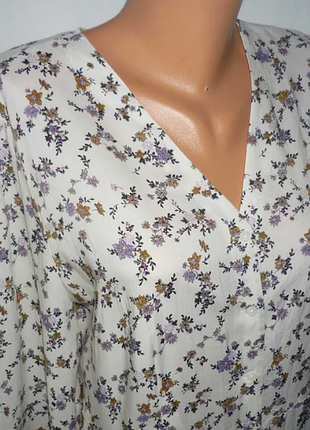 Uniqlo романтичное платье рубашка длинные широкие рукава цветочный принт