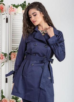 Стильный темно-синий женский тренч плащ легкое пальто vero moda xs-s 💙