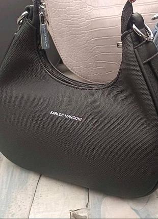 Содержимое женская сумка среднего размера karlos marconi ( черная, голубая)
