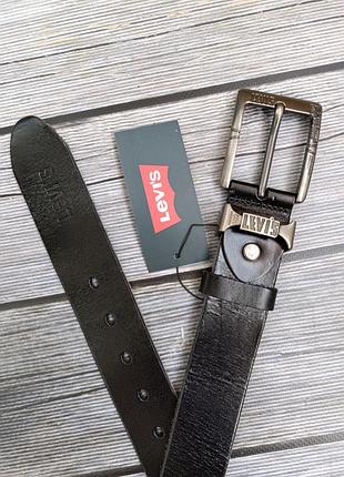 Кожаный ремень черного цвета levi's