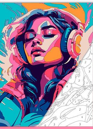 Раскраска антистресс для взрослых "девушка и музыка" а4