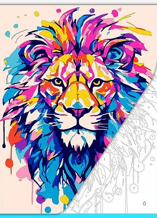 Раскраска антистресс для взрослых "красочный лев" а4