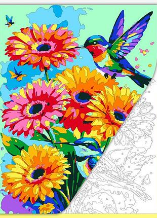 Раскраска антистресс для взрослых "танец колибри" а4