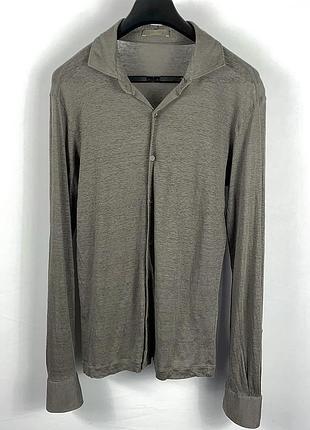 Cruciani linen shirt made in italy легка чоловіча лляна сорочка однотонна l розміру
