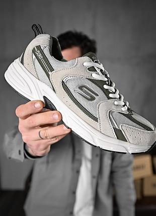 Чоловічі кросівки сірі, хакі. satelit з замшевими вставками, текстильні, текстиль