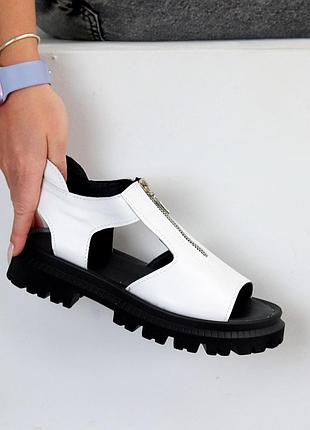 Босоніжки "teresa", білий, натуральна шкіра