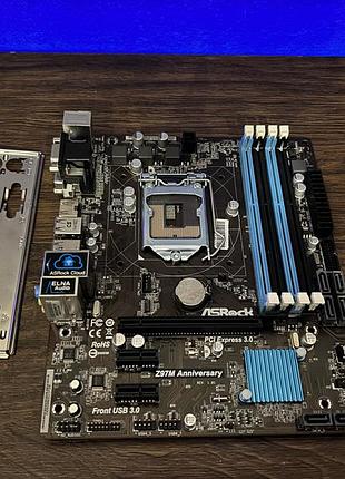 Материнская плата asrock z97m annsversary (s1150, intel z97) б/у