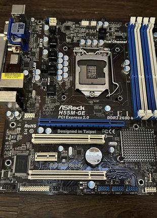 Материнская плата asrock h55m-ge (s1156, intel h55) б\у