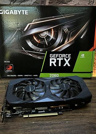 Видеокарта gigabyte rtx 2060 d6 6gb gddr6 (gv-n2060d6-6gd) б/у