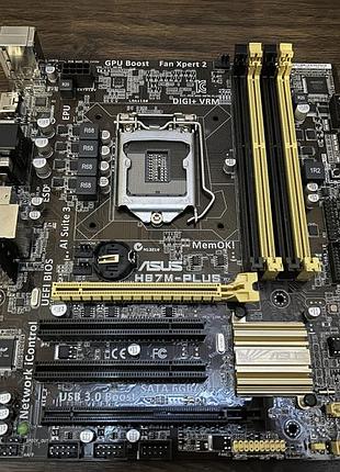 Материнская плата asus h87m-plus (s1150, intel h87) б/у
