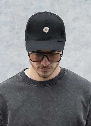 Мужская кепка бейсболка тракер without с принтом flower black