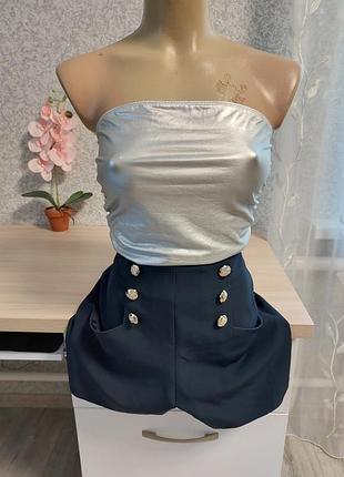 Темно синие шорты из полиэстра primark.