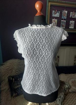 Винтажная стильная романтичная блуза с рюшами