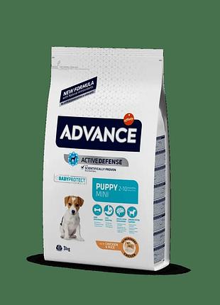 Сухой корм advance dog mini puppy (эдванс) для щенков мелких пород с курицей и рисом, 3 кг