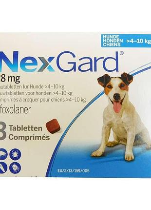 Некс гард протипаразитарний препарат від бліх і кліщів для собак вагою 4 - 10 кг (1 таблетка)